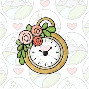 Watch with flowers cookie cutter