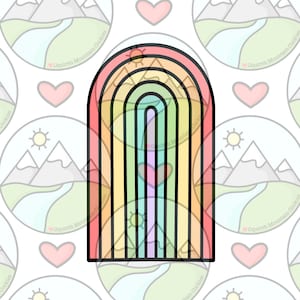 Tall skinny rainbow Cookie Cutter