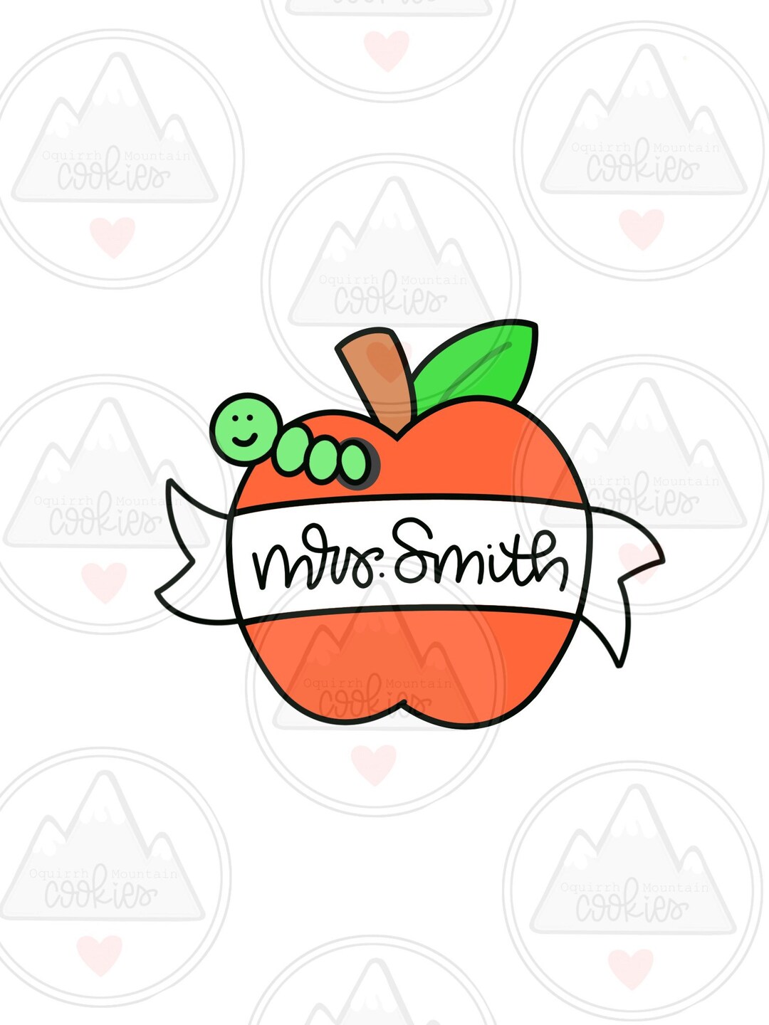 Apple With Banner Cookie Cutter - Etsy