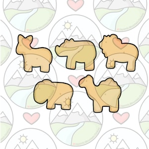 Animal cracker cookie cutter set