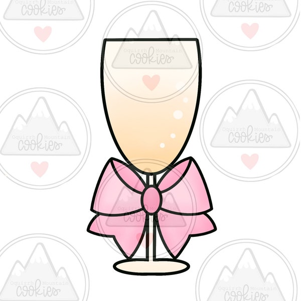 Champagne glass with bow Cookie Cutter