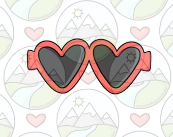 Heart sun glasses cookie cutter