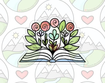 Open book with flowers cookie cutter