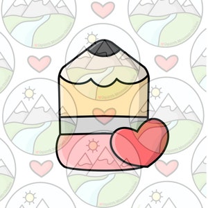 Pencil with heart Cookie Cutter