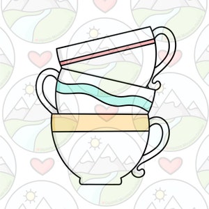 Tea cup stack cookie cutter