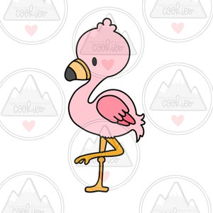 Cartoon Flamingo Cookie Cutter 4”