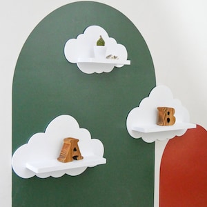 Nursery Cloud Shelves, Kids Room Floating Wall Shelf, Wavy Cloud Bookshelf, Baby Room Wall Decor, Preppy Bookcase