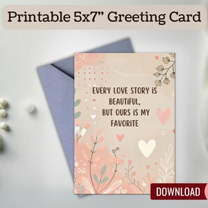 Printable Anniversary Cards | Romantic Card for Girlfriend/Wife | Card for Boyfriend/Husband | Card for Her/Him | Digital Download