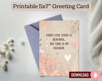 Printable Anniversary Cards | Romantic Card for Girlfriend/Wife | Card for Boyfriend/Husband | Card for Her/Him | Digital Download