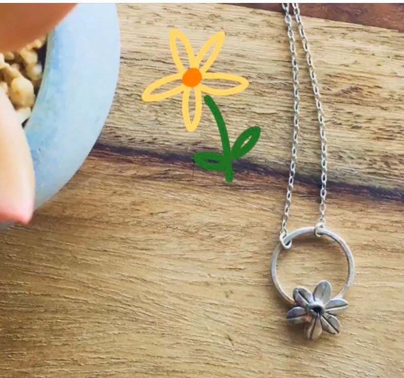 Wedding Gift Flower pendant MIL Gift Charm necklace Gift for her flower necklace Nature jewelry