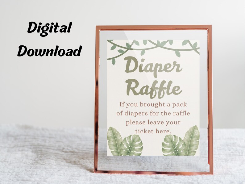 Baby Show Diaper Raffle Set | Safari Themed Sign | Printable PDF Set - Etsy