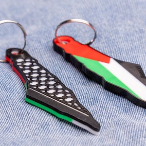 Palestine Map Keffiyeh 3D Printed Keychain