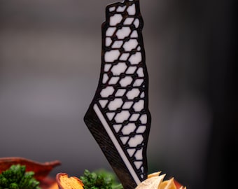 Palestine Map Sticker (Pair): 3D Printed Keffiyeh Decal