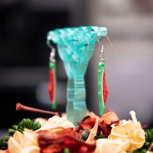 Palestine Map Watermelon Earrings: Silver-Plated Hypoallergenic Jewelry