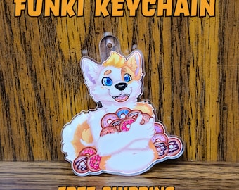 Donut Pup Acrylic Keychain: Funki Accessory
