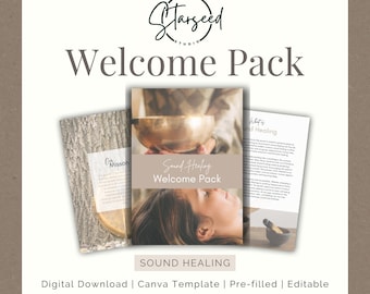 Sound Healing Welcome Pack, Welcome Pack, Business Welcome Pack, Client Welcome Pack, Wellness template, Wellness Business, Sound Bath