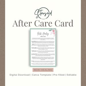 Carte de soins Reiki, soins reiki, carte de soins, modèles de bien-être, modèles d'entreprise