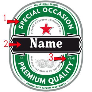 Custom Heineken Beer Label – Digital Download – Personalized Beer Label for Dad, Birthday, Party Favor, Printable Gift for Him