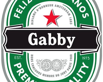 Custom Heineken Beer Label – Digital Download – Personalized Beer