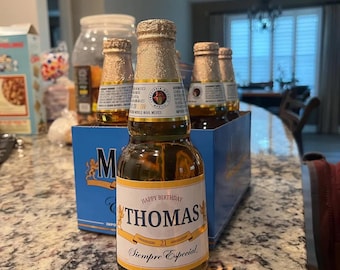Anpassad Modelo öletikett 12oz – Fysiska etiketter - Personlig öletikett för pappa, födelsedag, festgåva, present till honom