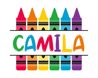 Back To School, Crayons, Custom Crayon Name, png svg jpg, first day of school, preschool, vpk, kindergarten