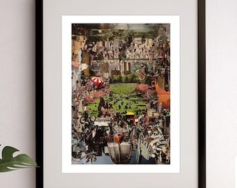 NEW CENTRAL - Collage Art - A3 Print