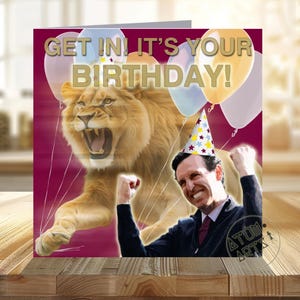 Unai Emery - "Entre! É seu aniversário!" - Aston Villa, The Lion Rampant! Cartão de aniversário