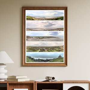 Wybrzeże Alnmouth - Panoramiczna fotografia widokowa - wydruk A3