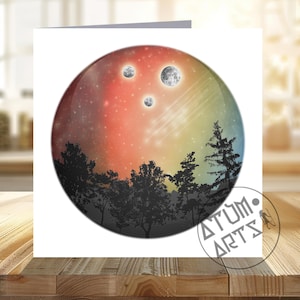 Ringnevel Exo Planet Stargazing Sferische wenskaart