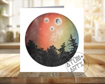 Ring Nebula Exo Planet Stargazing Spherical Greetings Card