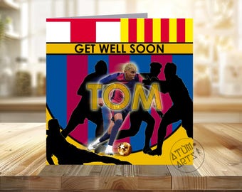 Lamine Yamal Barcelona Customizable Get Well Soon Card - Add name - Inspirational Get Well Soon Card for A Football Fan / Football Player