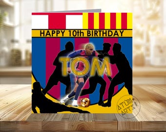 Lamine Yamal Barcelona Customizable Happy Birthday Card - Add name and Age - Inspirational Birthday Card for A Football Fan /Football Player