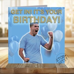 Rodri Man City Geburtstagskarte - "Get In! It's Your Birthday!" Man City Geburtstagskarte für einen Man City Fan - Man City Geschenk - Rodri Fan