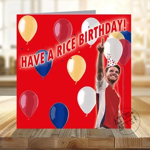 Declan Rice - Tenha um aniversário de arroz Arsenal Cartão de aniversário Vários designs de cartões