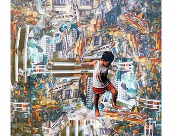 INNER CITY - Collage Art - A3 Print