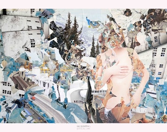 SKI JUMPING - Collage Art - A3 Print