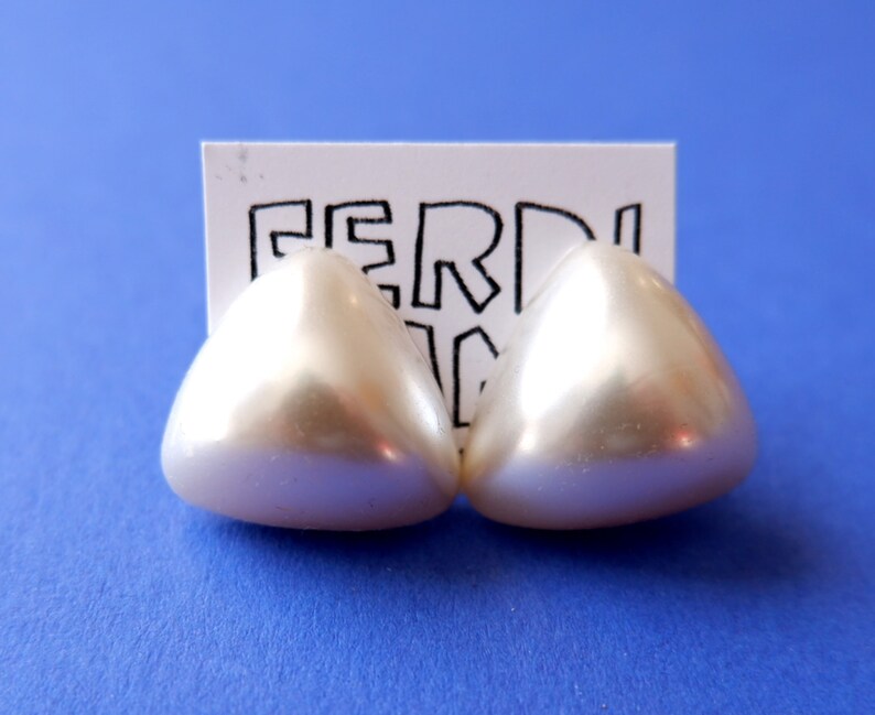 pearl chunk made from vintage cabochon post stud earrings plastic pastel