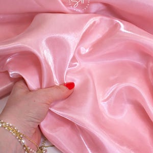 Reflective Liquid Satin Fabric by the Yard, Shiny Thick Silky Satin Fabric, Glossy Iridescent Liquid Satin, Water Shine Shimmer Satin image 11