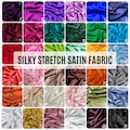 Silky Stretch Satin Fabric by the Yard, Premium Quality Stretch Charmeuse Fabric for Wedding Gowns, Bridesmaid Dresses, Soft Satin Charmeuse