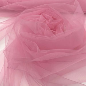 Pink Tulle Fabric by the Yard, Extra Soft and Matte Italian Tulle 63&quot; Wide, Candy Pink Tulle Mesh Fabric for Veils, Tutu Dress, Gowns
