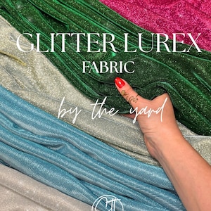 Sparkle Glitter Lurex Knit Fabric by Yard Bonding Foam, Shimmery Spandex Glitter Fabric, Sparkle for Evening Gown, Dress, Backdrops