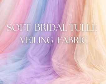 Bridal Tulle Fabric by the Yard, Ultra Soft Italian Tulle Fabric 65" Wide, Netting Tulle Fabric for Wedding Dress, Gown, Veil | Air
