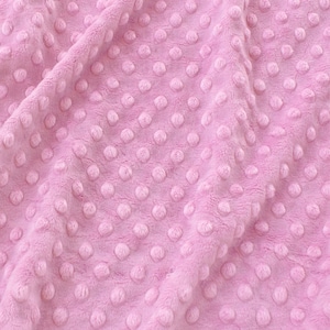 Light Pink Minky Dot Fleece Fabric by the Yard, Dimple Dot Minkee Fabric, Dysty Pink Plush Fabric for Blankets, Pillow Covers, Baby Blanket