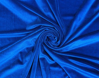 Tela de terciopelo azul real, tela de terciopelo elástica cortada a medida, terciopelo azul real elástico en 4 direcciones, tela de terciopelo/terciopelo suave para vestidos y pañuelos para la cabeza