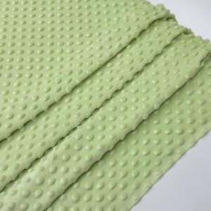 Sage Green Minky Dot Fleece Fabric by the Yard, Dimple Dot Minkee Fabric, Sage Green Plush Fabric for Blankets, Pillow Covers, Baby Blanket