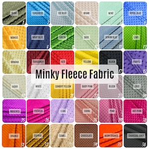 Minky Dot Fleece Fabric by the Yard, Dimple Dot Minkee Fabric, Super Soft Plush Fabric for Blankets, Pillow Covers, Soft Toys, Baby Blanket