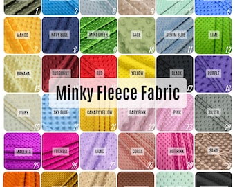 Minky Dot Fleece Fabric by the Yard, Dimple Dot Minkee Fabric, Super Soft Plush Fabric for Blankets, Pillow Covers, Soft Toys, Baby Blanket