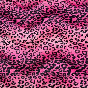 Pink Leopard Velboa Faux Fur Animal Print Fabric by the Yard, Cheetah Print Fur Fabric for Upholstery, Pillow Covers, Costumes, Toys