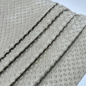 Silver Minky Dot Fleece Fabric by the Yard, Dimple Dot Minkee Fabric Grey Plush Fabric for Blankets, Pillow Covers Soft Toys, Baby Blanket