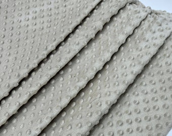 Silver Minky Dot Fleece Fabric by the Yard, Dimple Dot Minkee Fabric Grey Plush Fabric for Blankets, Pillow Covers Soft Toys, Baby Blanket